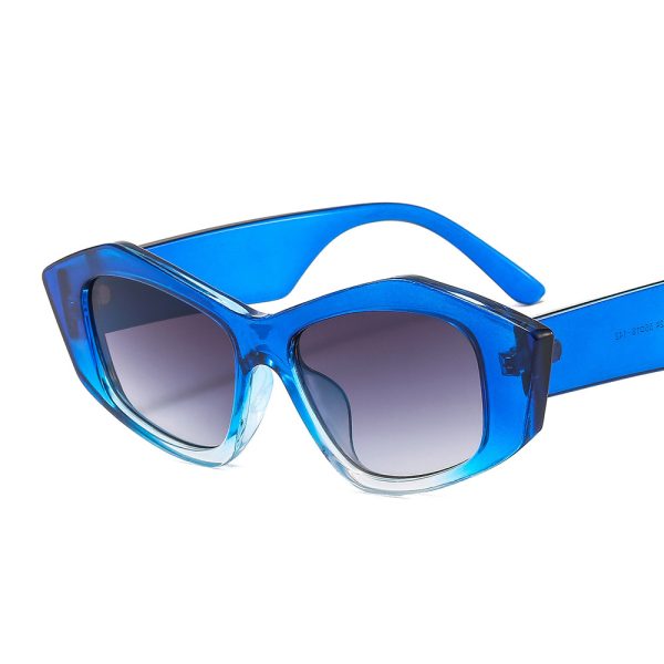 ⁦Striped Sunglasses For Men And Women Small Frame Geometry⁩ - الصورة ⁦6⁩