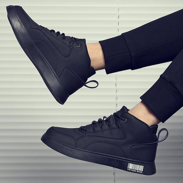 ⁦White Shoes Mid-top Sports Board Shoes Men⁩ - الصورة ⁦4⁩