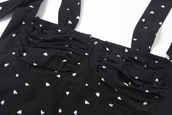 ⁦Pleated floral lace-up Baita casual sexy vest⁩ - الصورة ⁦10⁩