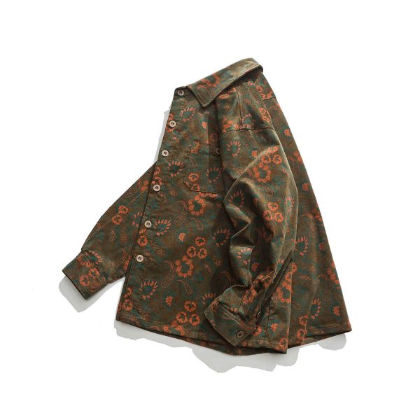 ⁦Autumn New Floral Shirt Vintage Shirt⁩ - الصورة ⁦6⁩