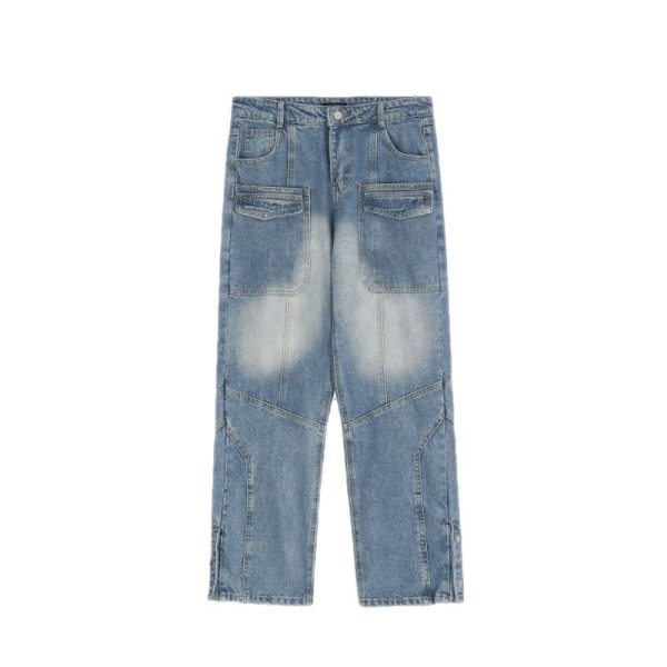 ⁦American Retro Multi Pocket Overalls Jeans For Women⁩ - الصورة ⁦5⁩
