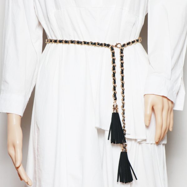 ⁦Fringed Waist Rope Tie Women With Skirt Accessories⁩ - الصورة ⁦4⁩