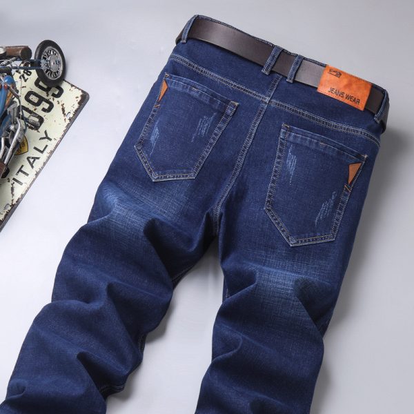 ⁦Men's Jeans Men's Loose Straight Stretch Long⁩ - الصورة ⁦3⁩