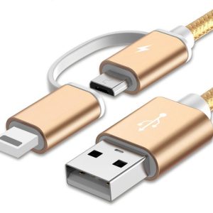 100cm 2A Fast Charger Cable 2 IN 1 USB Type C Micro USB Braided Cord For Mate 8 S 9 10 Pro P8 P9 P10 Lite P20 Honor 7 8 9