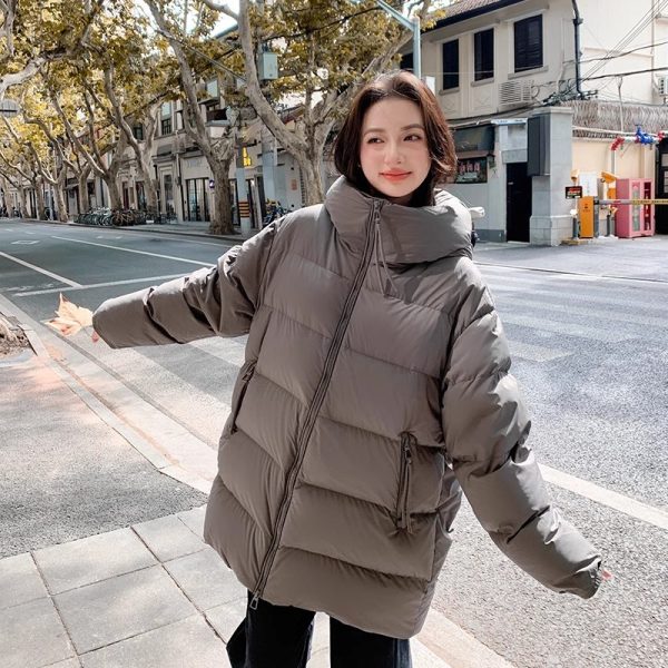 ⁦Women's Cotton-padded Clothes Winter Mid-length 90 White Duck Down Korean Style Sense Of Design Small Thick Warm Jacket⁩ - الصورة ⁦10⁩