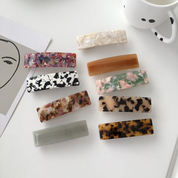 ⁦Acetate Simple Graceful Hair Accessories Horizontal Clip Rectangular All-match Spring Clip For Women⁩ - الصورة ⁦3⁩