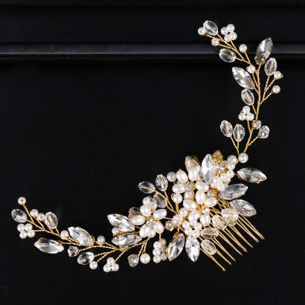 ⁦Tuoming Headdress Best Seller In Europe And America Pearl Hair Comb Wedding Dress Accessories Updo Hair Accessories Bridal Ornament⁩ - الصورة ⁦8⁩