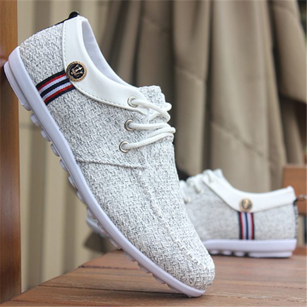 ⁦2024 Solid Color Non-slip Men Driving Shoes Spring Autumn New Leather Breathable Men's Peas Shoes British Casual Sneakers⁩ - الصورة ⁦5⁩