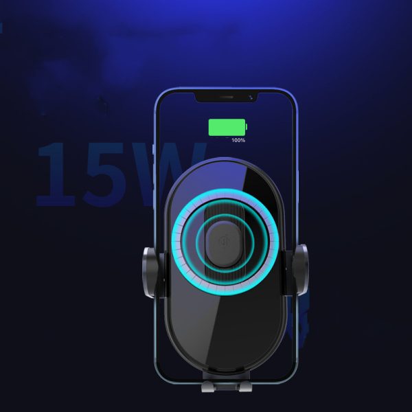 ⁦Wireless Smart Fast Charge Black Technology 15W Car Charger⁩ - الصورة ⁦2⁩
