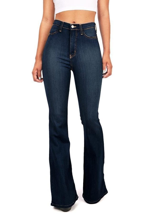 ⁦Women Autumn Winter Skinny Jeans Flare Pants New Fashion High Waist Slim Elasticity Streetwear Workout Long Pants Capri⁩ - الصورة ⁦4⁩