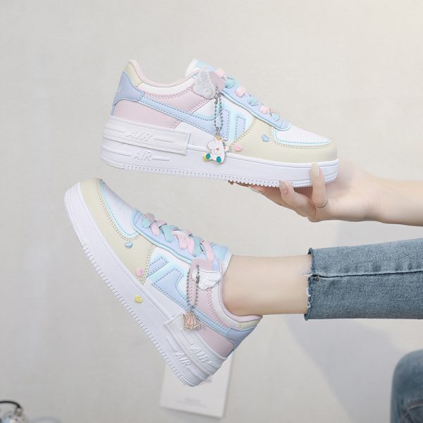 ⁦Autumn Winter New Women's High-Top Sneakers No DDecoration Fashion Increased Women's Platform Casual Shoes Couple Sneakers⁩ - الصورة ⁦4⁩