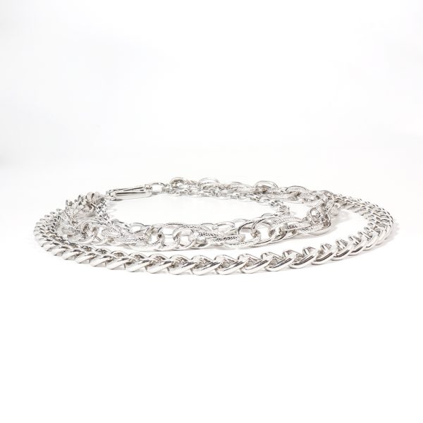 ⁦Hip Hop Fashion Pants Chain Men And Women Advanced Sense Multi Ring Silver Metal Chain Heavy Metal Industrial Style Jeans Hip-hop Accessories⁩ - الصورة ⁦7⁩