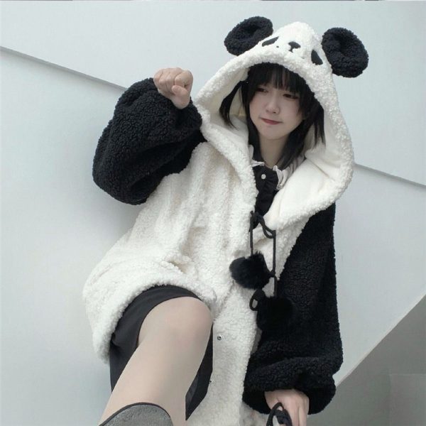 ⁦Autumn And Winter Japanese Style Soft Girl Berber Fleece Coat Women's Loose All-matching⁩ - الصورة ⁦5⁩