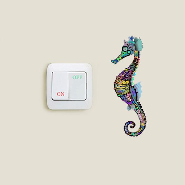 ⁦Home Decor Painted Mural Seahorse Wall Sticker⁩ - الصورة ⁦4⁩
