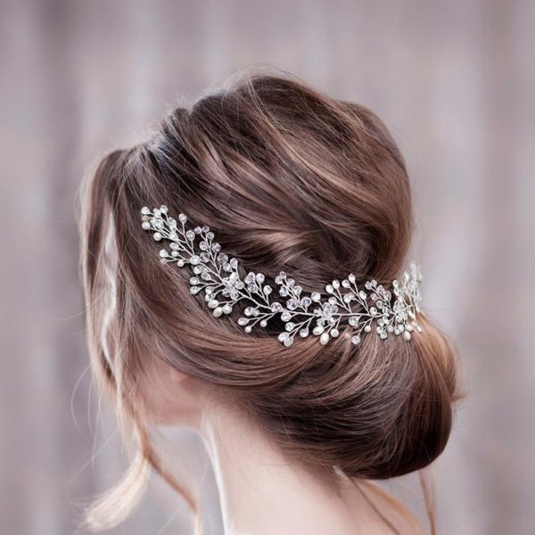 ⁦Handmade Crystal Pearl Flexible Chain Hair Band Hair Accessories⁩ - الصورة ⁦5⁩