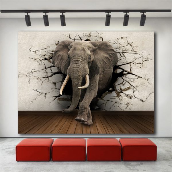 ⁦Creative Home Decor Elephant Canvas Painting⁩ - الصورة ⁦7⁩
