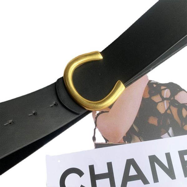 ⁦Black Women's Accessories Female Wide Belt⁩ - الصورة ⁦4⁩