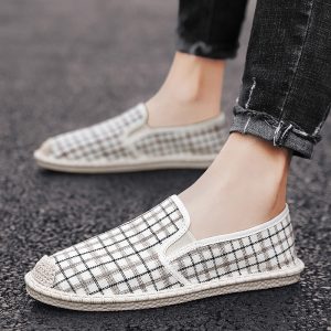 Summer breathable linen fisherman men canvas shoes