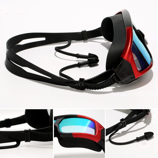 ⁦Swimming goggles  swimming goggles HD waterproof anti-fog goggles swimming goggles large box HD goggles⁩ - الصورة ⁦4⁩