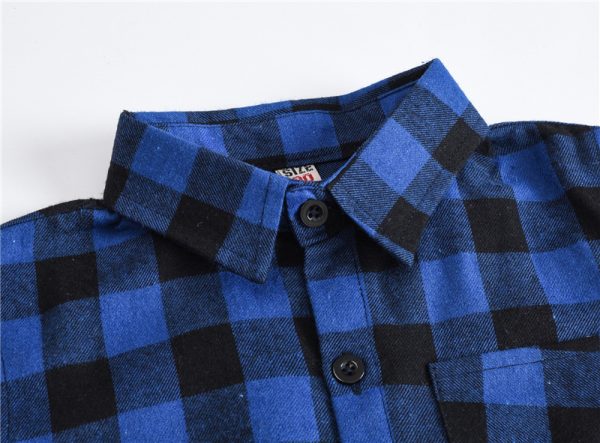 ⁦Boys And Girls Plaid Shirts Handsome Tops For Middle And Small Children⁩ - الصورة ⁦10⁩