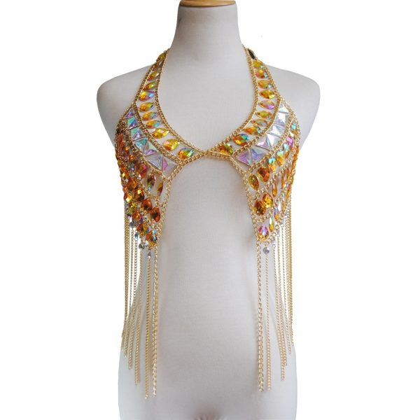 ⁦Accessories Vintage Patchwork Pendant Fashion Bra Body Chain⁩ - الصورة ⁦4⁩