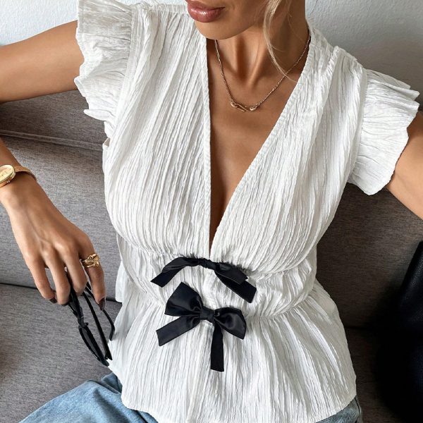 ⁦Bow Cardigan Shirt Women⁩ - الصورة ⁦6⁩
