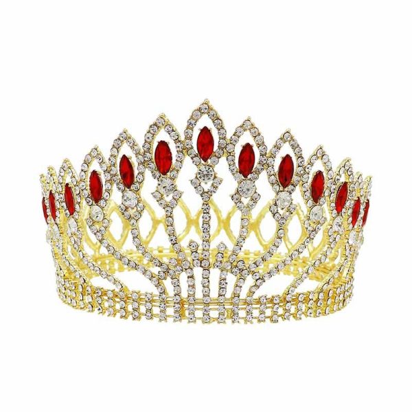 ⁦Baroque Rhinestone High-end Crown Headdress Wedding Dress Accessories⁩ - الصورة ⁦5⁩