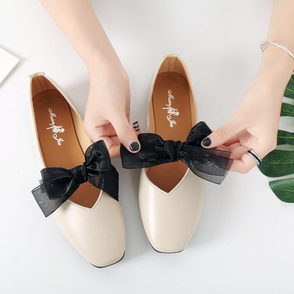 ⁦Bow tie flat casual women's shoes⁩ - الصورة ⁦3⁩
