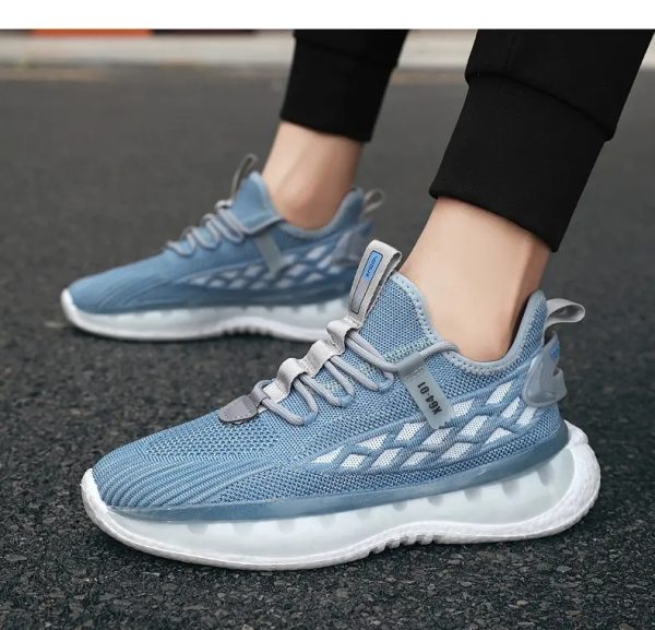⁦Mesh Sneakers Men Lace Up Running Shoes⁩ - الصورة ⁦2⁩
