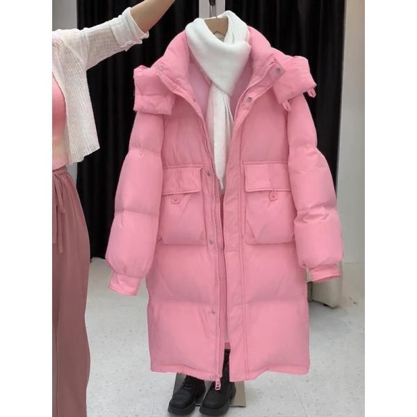 ⁦Women's Cotton-padded Mid-length Thickened Hooded Jacket⁩ - الصورة ⁦2⁩