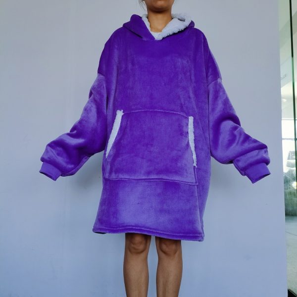 ⁦Flannel Lazy Fleece-lined Thickened Double Layer Composite Pullovers Home Wear⁩ - الصورة ⁦10⁩
