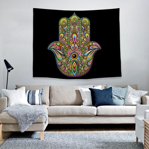 ⁦Trendy Home Decor Psychedelic Print Tapestry⁩ - الصورة ⁦5⁩