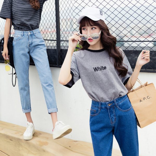 ⁦High waist slimming harem jeans women⁩ - الصورة ⁦3⁩
