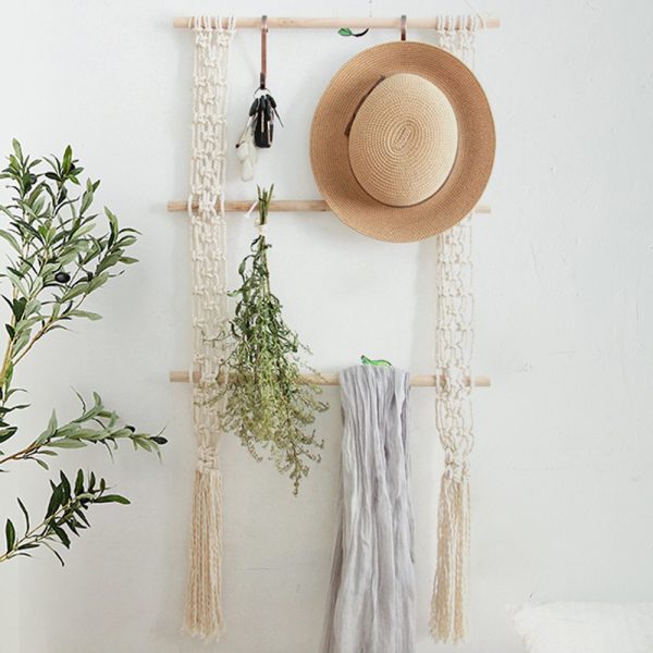 ⁦Home Decor Bohemian Handmade Cotton Rope Woven Tapestry⁩ - الصورة ⁦3⁩