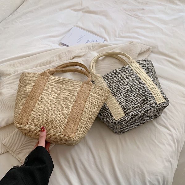 ⁦Women's Simple Fashion Versatile Handbag Straw⁩ - الصورة ⁦8⁩