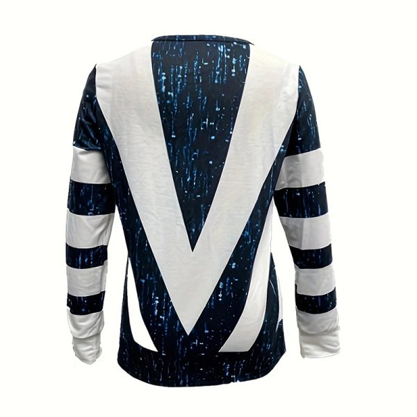 ⁦Women's Long Sleeve Shirts Zipper Color Block V Neck Tunic Tops Casual Blouse⁩ - الصورة ⁦3⁩