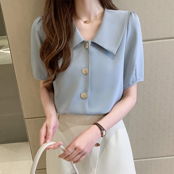 ⁦Beautiful Little Shirt Western Style Blouse Summer Short-sleeved T-shirt⁩ - الصورة ⁦2⁩