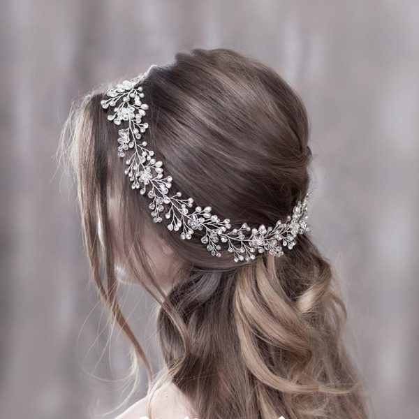 Handmade Crystal Pearl Flexible Chain Hair Band Hair Accessories