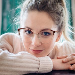 Women's Fashion Half Frame Blue Light Blocking Glasses