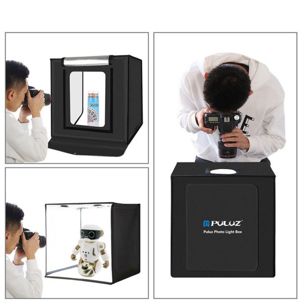⁦40CM Folding Studio LED Highlighting Dimming Photo Soft Light Box⁩ - الصورة ⁦3⁩