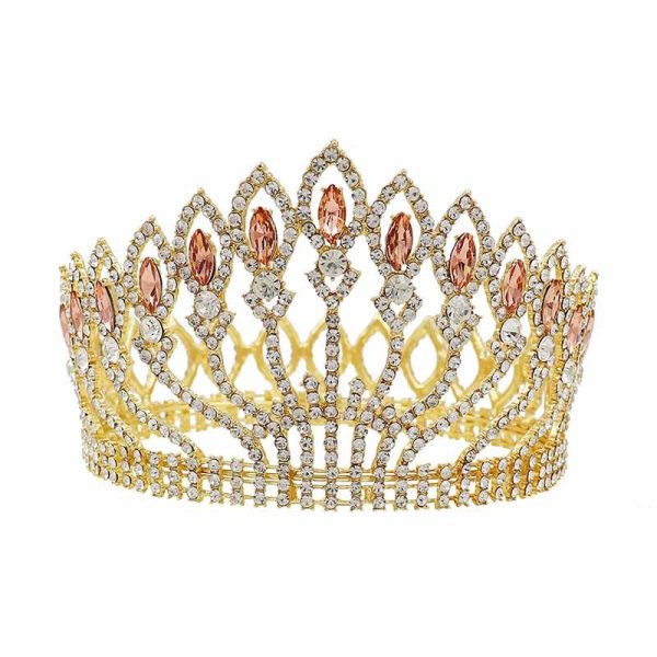 ⁦Baroque Rhinestone High-end Crown Headdress Wedding Dress Accessories⁩ - الصورة ⁦4⁩