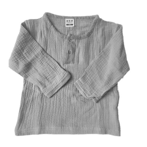 ⁦Boys' Short-sleeved Cotton And Linen T-shirts For Children's Tops⁩ - الصورة ⁦2⁩