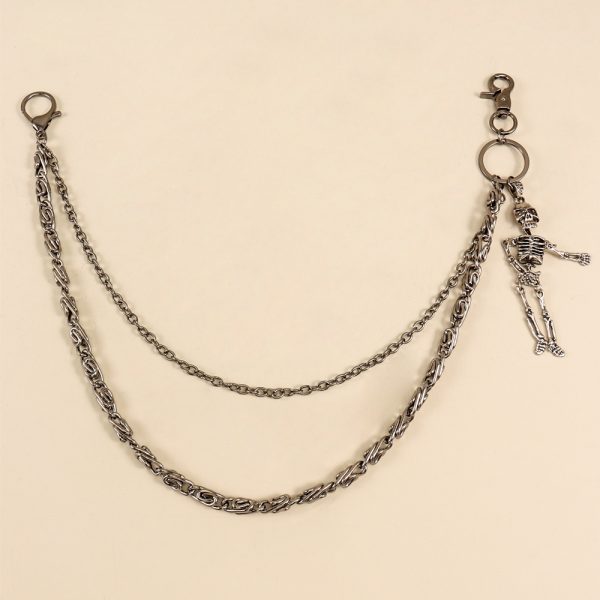 ⁦Hot Sellers For Both Men And Women Are Skeleton Skull Lockets Metal Guns Black Chain Pants Jeans Overalls Hip-hop Hipster Accessories Waist Ornaments⁩ - الصورة ⁦3⁩