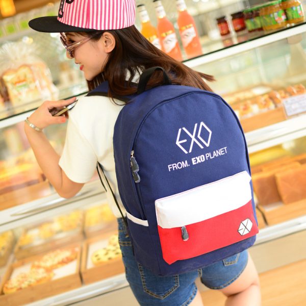 ⁦Fashion canvas backpack⁩ - الصورة ⁦4⁩