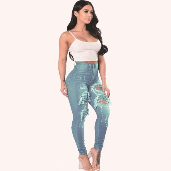 ⁦Ripped Jeans For Women Skinny Pants⁩ - الصورة ⁦6⁩