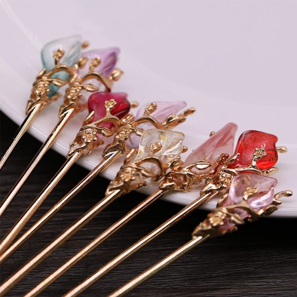 ⁦Women's Antique Simple Mulan Accessories Tassel Retro Hanfu Hairpin⁩ - الصورة ⁦7⁩