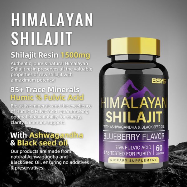 ⁦BSYS SHILAJIT GUMMIES 60'S⁩ - الصورة ⁦3⁩