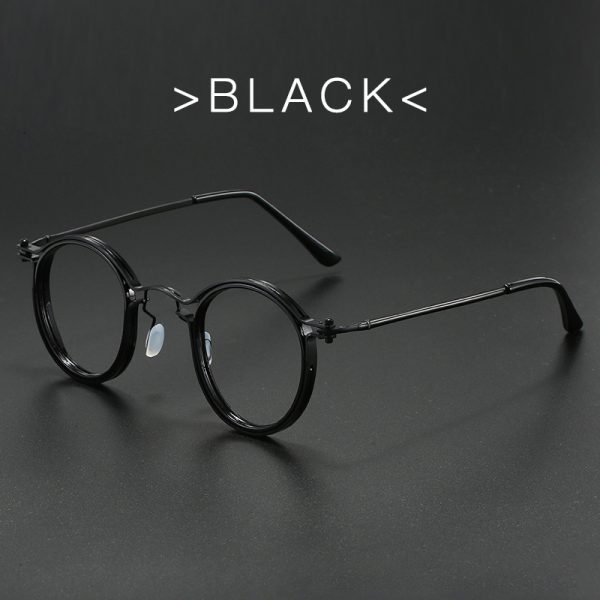 ⁦Vintage Round Frame Glasses Frame Anti-Blue Ray Plain Glasses⁩ - الصورة ⁦6⁩