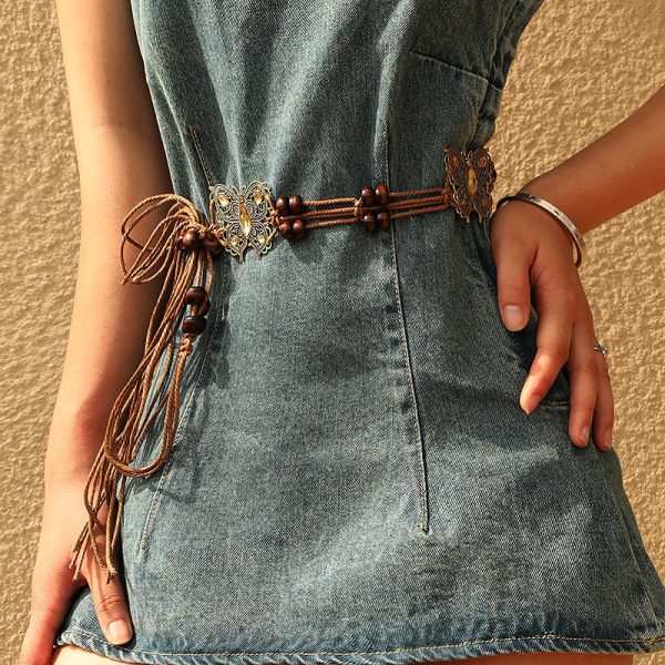⁦Butterfly Waist Chain Hand-woven Dress Accessories⁩ - الصورة ⁦2⁩
