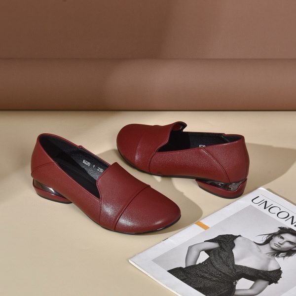 ⁦Simple Temperament Low Heel Round Toe Flats⁩ - الصورة ⁦6⁩